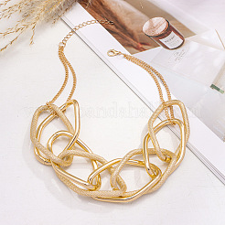 Alloy Exaggerated Oval Link Chain Choker Necklaces for Women&nbsp;FS-WGFD8E5-01