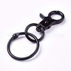 Baking Paint Alloy Swivel Keychain Clasp Findings&nbsp;KEYC-WH0016-40D
