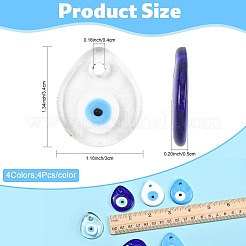 16Pcs 4 Colors Handmade Lampwork Evil Eye Pendants&nbsp;LAMP-FS0001-69