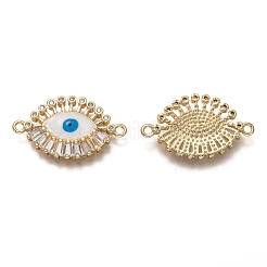 Brass Micro Pave Clear Cubic Zirconia Links Connectors&nbsp;ZIRC-C020-24G
