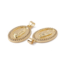 Brass Micro Pave Clear Cubic Zirconia Pendants&nbsp;KK-G439-11G