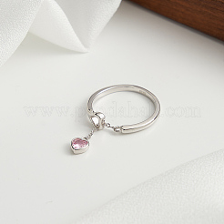 Rhodium Plated 925 Sterling Silver Finger Rings for Women&nbsp;STER-P065-20P