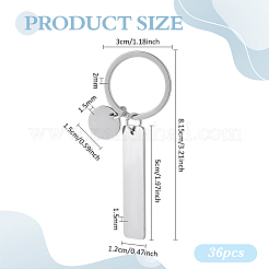 201 Stainless Steel Blank Pendant Keychains&nbsp;KEYC-WH0029-141