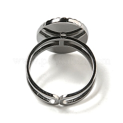 Oval with Teardrop 304 Stainless Steel Open Cuff Rings&nbsp;STAS-Z060-14P