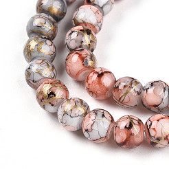 Baking Paint Glass Beads Strands&nbsp;DGLA-N003-6mm-B05