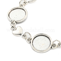 Antique Silver Plated Alloy Link Chain Bracelet Making&nbsp;MAK-K023-03B-AS