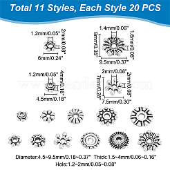 220Pcs 11 Style Tibetan Style Alloy Spacer Beads&nbsp;FIND-PH0008-48