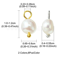 12Pcs 2 Styles Natural Cultured Freshwater Pearl Oval Charms&nbsp;FIND-YW0003-57