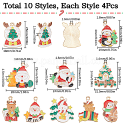 40Pcs 10 Styles Christmas Theme Alloy Enamel Pendants&nbsp;ENAM-SC0005-57
