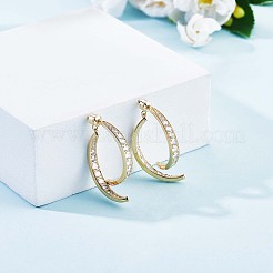 Clear Cubic Zirconia Curved Bar Dangle Stud Earrings&nbsp;JE992A