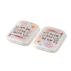 Printed Opaque Acrylic Beads&nbsp;OACR-B054-01B