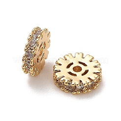 Brass Micro Pave Clear Cubic Zirconia Beads&nbsp;KK-B110-07G