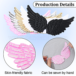 20Pcs 5 Colors Cloth Angel Wings&nbsp;AJEW-GF0012-63