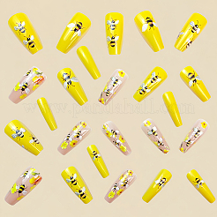 Bees Pattern Plastic Full Cover Press On False Nails&nbsp;MRMJ-CP0001-73