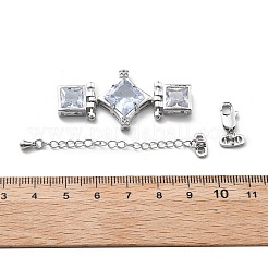 Brass & Cubic Zirconia & Glass Watch Band Clasps&nbsp;KK-G523-03P-01