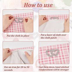 14Pcs 7 Style Valentine's Day Theme Hotfix Rhinestone Iron on Patches&nbsp;PATC-FG0001-70