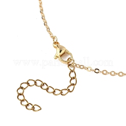 Clear AB Glass Faceted Heart Pendant Brass Cable Chain Necklaces for Women&nbsp;NJEW-JN05641