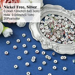 240Pcs 12 Colors Brass Grade A Rhinestone Spacer Beads&nbsp;KK-YW0002-34S