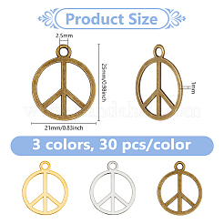 90Pcs 3 Colors Zinc Alloy Pendants&nbsp;FIND-DC0006-73