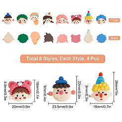 32Pcs 8 Style Resin Cabochons&nbsp;CRES-SC0002-30