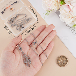 2Pcs 304 Stainless Steel Macrame Pouch Necklace Making for Gemstone Nuggets&nbsp;NJEW-BBC0001-27A