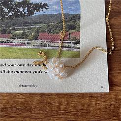 Natural Freshwater Pearl Flower Cluster Pendant Necklaces&nbsp;FS-WG55E71-01
