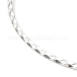 Non-Tarnish 304 Stainless Steel Rhombus Textured Wire Necklace Making&nbsp;MAK-L015-02P