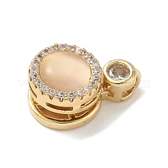 Rotatable Brass Micro Pave Cubic Zirconia Charms&nbsp;KK-K305-17G