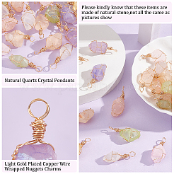20Pcs Electroplated Natural Quartz Crystal Pendants&nbsp;PALLOY-AB00133