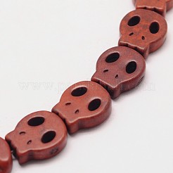 Skull Synthetic Turquoise Beads Strands&nbsp;TURQ-I023-28x25mm-M