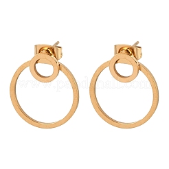 304 Stainless Steel Ring Stud Earrings&nbsp;EJEW-I320-12G