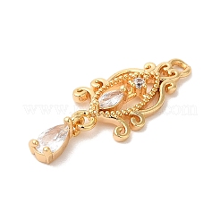 Brass Micro Pave Clear Cubic Zirconia Pendants&nbsp;KK-M294-25G