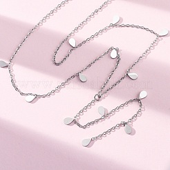 304 Stainless Steel Teardrop Tassel Y Necklaces&nbsp;NJEW-R026-24P