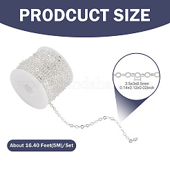 5M Brass Flat Oval Cable Chains&nbsp;CHC-TADJ0001-02S
