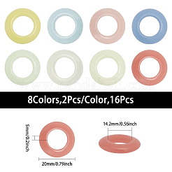 16Pcs 8 Colors Synthetic Luminous Stone Pendants&nbsp;G-CA0001-73