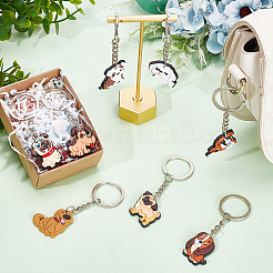 45Pcs 9 Style Cute Cartoon PVC Plastic Dog Pendant Keychain&nbsp;KEYC-CP0001-11
