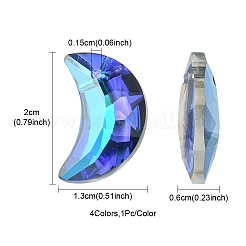 4Pcs 4 Colors Electroplated Glass Pendants&nbsp;EGLA-YW0001-58