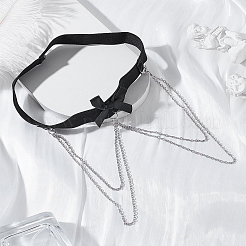 1Pc Bowknot Elastic Fibre Strappy Leg Chains&nbsp;AJEW-LP0006-47A