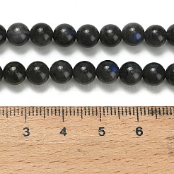 Natural Black Labradorite Beads Strands&nbsp;G-L642-B15-6mm