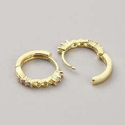 Clear Cubic Zirconia Curb Chains Shape Hoop Earrings&nbsp;EJEW-WH0004-41