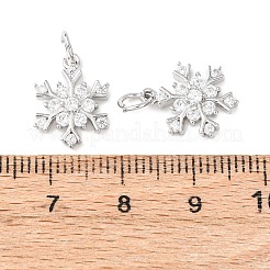 Rack Plating Brass Micro Pave Clear Cubic Zirconia Pendants&nbsp;KK-B093-04A-P