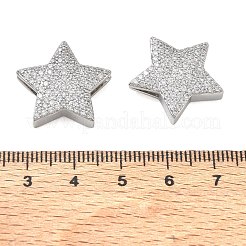 Rack Plating Brass Micro Pave Cubic Zirconia Slide Charms&nbsp;CU-CBA01AA-26P