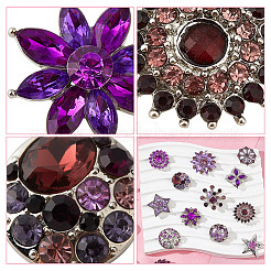 20Pcs Alloy Rhinestone Snap Button&nbsp;BUTT-GO0001-03A