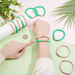 36Pcs 2 Style Handmade Polymer Clay Heishi Beads Stretch Bracelets&nbsp;BJEW-WA00001