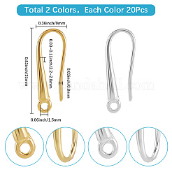 40Pcs 2 Colors Eco-Friendly Brass Earring Hooks&nbsp;KK-SC0006-47
