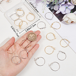 24Pcs 2 Colors Brass Hoop Earring Findings&nbsp;FIND-BBC0003-24