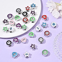 30Pcs 3 Styles CCB Plastic European Beads&nbsp;CCB-YW0001-61
