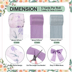15 Yards 3 Colors Nylon Flower Printed Ribbon Sets&nbsp;OCOR-TA0002-31