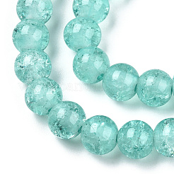 Baking Paint Crackle Glass Bead Strands&nbsp;DGLA-Q023-8mm-YS19-A