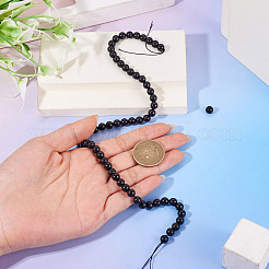 1 Strand Natural Shungite Beads Strands&nbsp;G-TA0003-34B